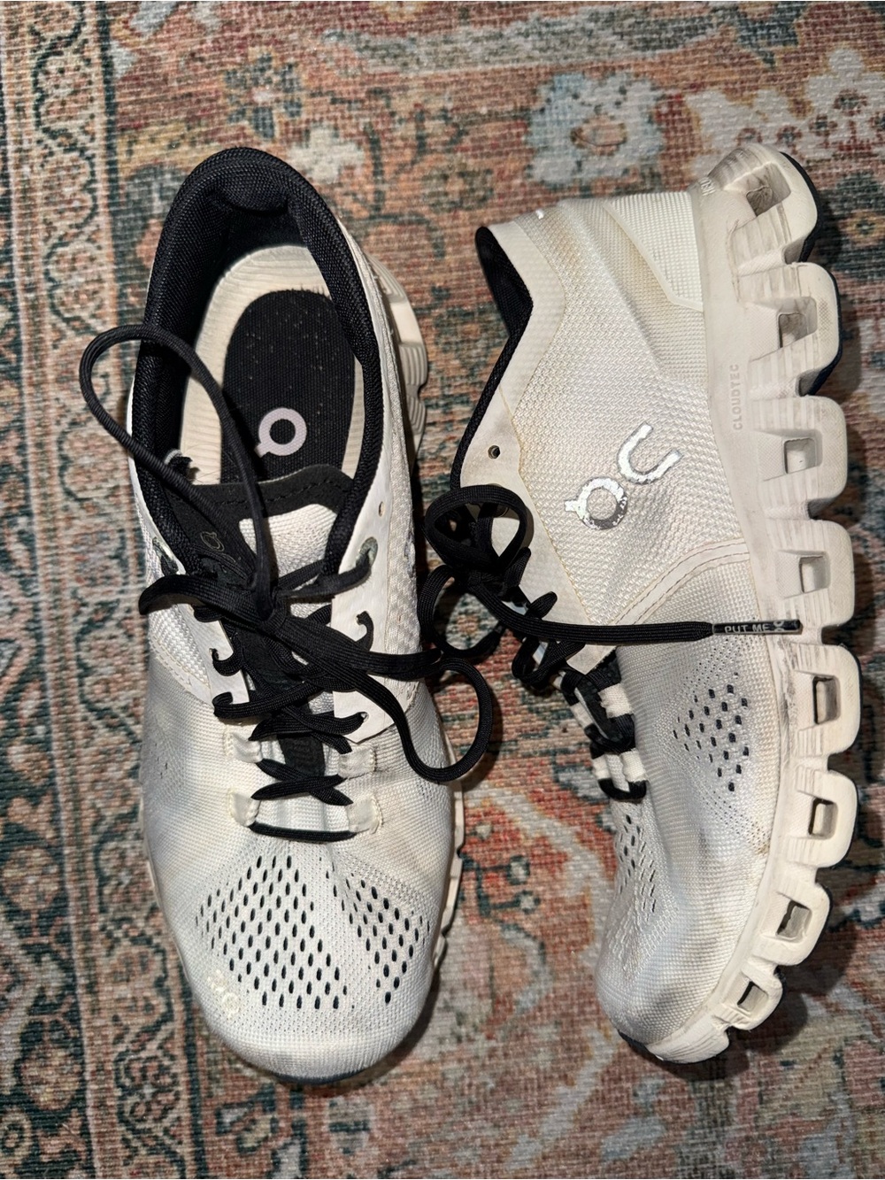 On Running Women's Athletic Shoes in White with Black Accents size 7